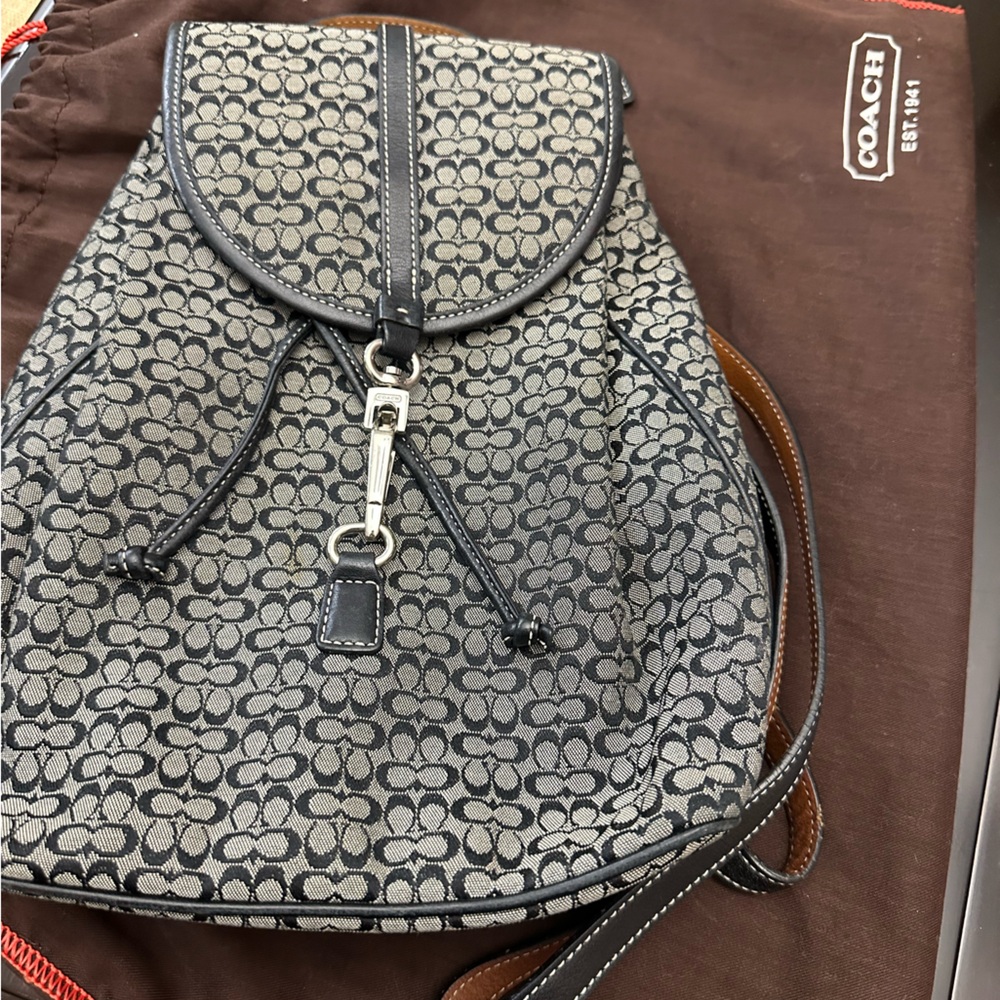 Coach Black and Gray Backpack